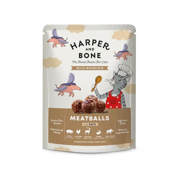Harper and Bone Meatballs Wild Mountain για γάτες – Υγρή τροφή 