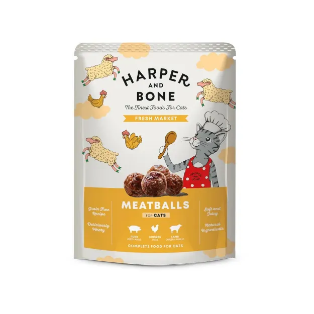 Harper and Bone Meatballs Fresh Market για γάτες – Φρέσκες λιχουδιές υψηλής ποιότητας