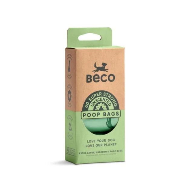Beco Bags βιοδιασπώμενα σακουλάκια σκύλου 4 ρολά x 15 τεμάχια - eco-friendly περισυλλογή ακαθαρσιών