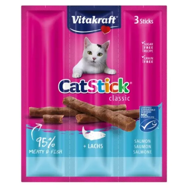 Vitakraft Cat Stick Mini σολομός και πέστροφα λιχουδιές γάτας 3τμχ