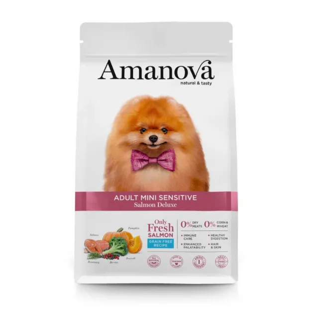 Amanova Adult Mini Sensitive Salmon Deluxe 2kg - Τροφή σκύλου με σολομό - Bark & Bite Θεσσαλονίκη