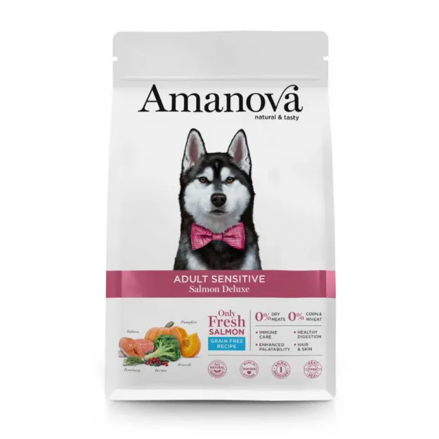 Amanova Adult Sensitive Salmon Deluxe 2kg - Τροφή σκύλου με σολομό - Bark and Bite Θεσσαλονίκη