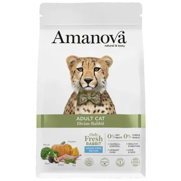 Amanova Adult Cat Rabbit 1,5kg — Ξηρά Τροφή Γάτας Grain Free με Κουνέλι | Bark and Bite Θεσσαλονίκη