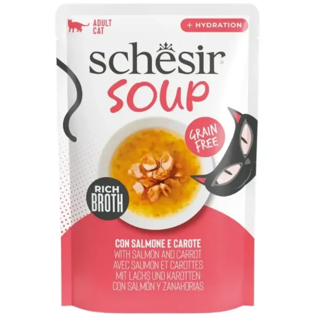 υγρή-τροφή-γάτας-schesir-pouch-σούπα-σολομός-καρότο-bark-and-bite-thessaloniki
