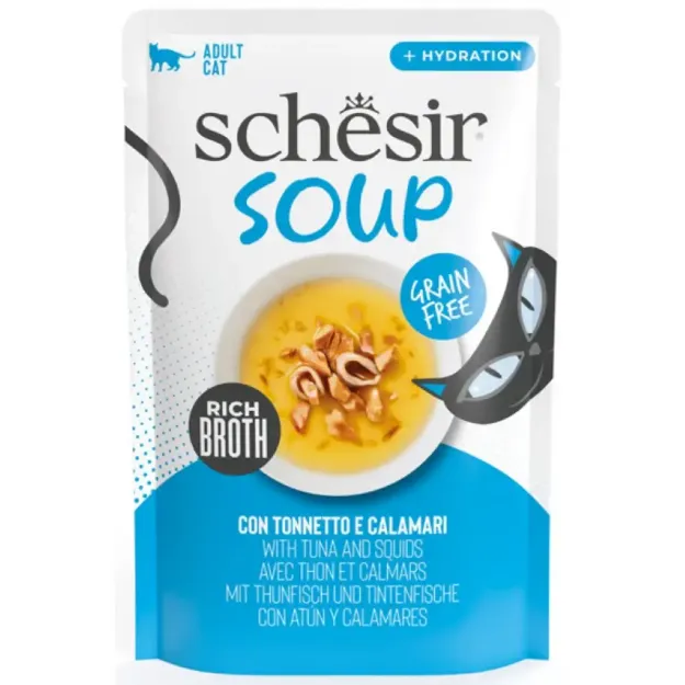 Εικόνα της Schesir Cat Pouch Σούπες Γάτας - Mix 4 Γεύσεων (4x40gr)
